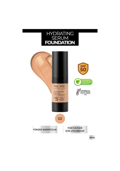 Hydrating Serum Spf 50 Nemlendirici Etkili Hyaluronik Asitli Serum Fondöten - 02