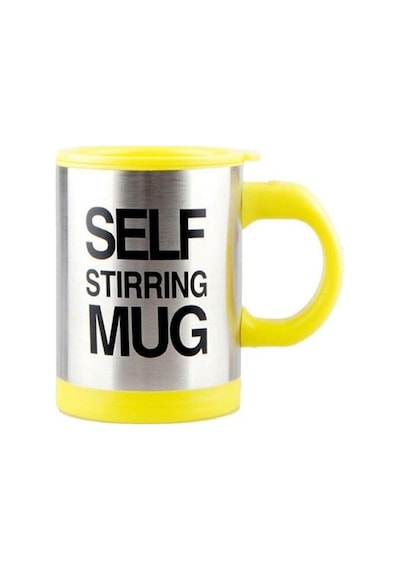 Bilger Kendi Kendini Karıştıran Mikser Kupa Termos Bardak Self Stirring Mug -467 Sarı