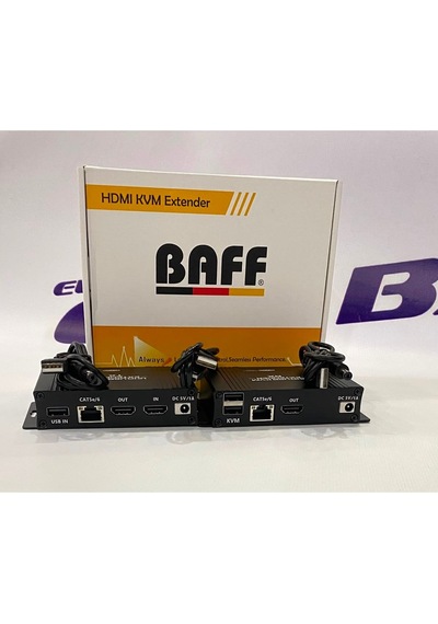 Baff 4k 120m 4k Kvm Hdmı Extender 120 Metre Tek Cat6 Kablo İle Ultra Hd Görüntü Ve Kontrol Uzatıcı
