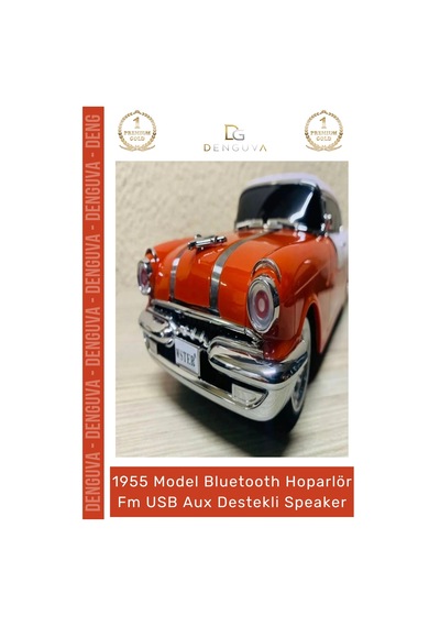 Özel Üretim Nostaljik Pontiac Araba 1955 Model Bluetooth Hoparlör Fm Radyo Usb Aux Destekli Speaker