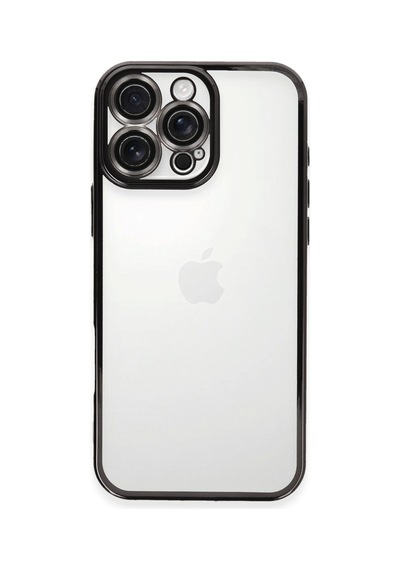 Apple Uyumlu iPhone 16 Pro Uyumlu Kılıf Lensli Silikon - Siyah