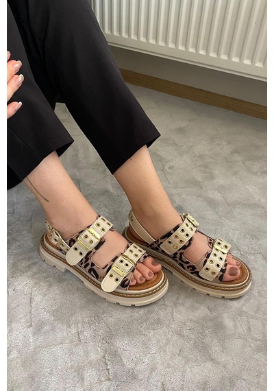 Asmi Shoes Kadın Simya Bej Leopar Çift Bantlı Kapsül Detaylı Kalın Taban Ortopedik Sandalet Bej Leopar Bej Asmi Shoes Kadın Simya Bej Leopar Çift Bantlı Kapsül Detaylı Kalın Taban Ortopedik Sandalet Bej Leopar Bej
