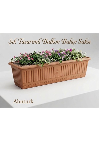 13 Litre Yüksek Kaliteli Plastik Büyük Boy Balkon Saksısı Bahçe Saksı 70x18x17cm Genel