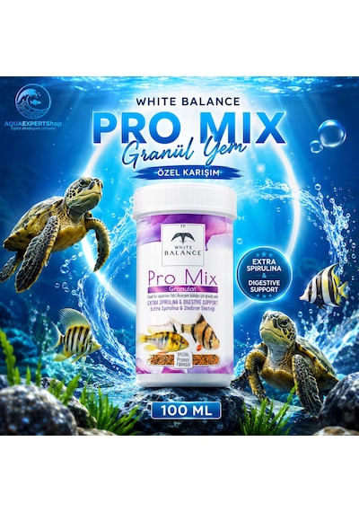White Balance Pro Mix Granül Yem - Özel Karışım - Akvaryum Balık Yemi - 100 Ml