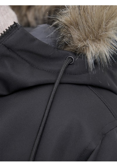 Jack & Jones Erkek Kapüsonlu Rüzgar Geçirmez Parka - Charlie - 12279464 Black