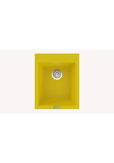 Polex Cristalüx Granit Evye P-05 Sarı Tezgah Altı Ve Tezgah Üstü Kare Mutfak Evyesi 41x51 CM