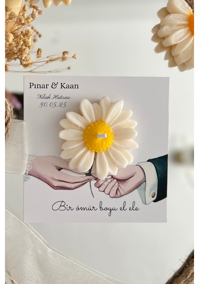 Bernami Vazo Pinterest 25 Adet Özel Tasarlanmış Kart Ve Papatya Mum. Düğün, Nişan, Nikah, Söz, Doğum Günü, Nikah Hediyelik Diğer