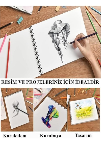 Resim Çantası 35x50 Cm Resim Defteri Palet Fırça Seti 1 Paket Pembe Resim Proje Çantası Fermuarlı Kulplu 37x54 Cm
