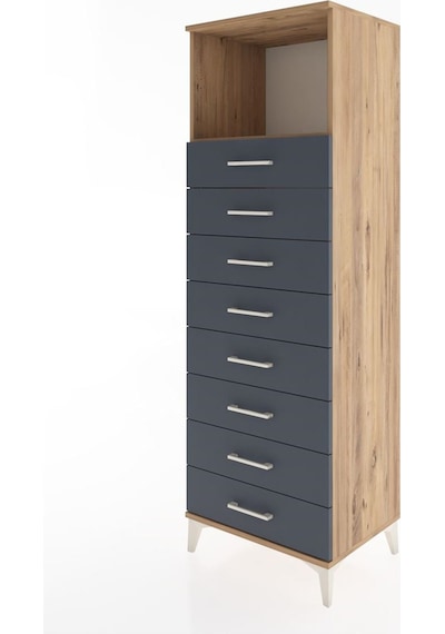 Hyperion Dolap Tek Raflı 8 Çekmeceli 60x44x182 Çam-antrasit Çam Hyperion Dolap Tek Raflı 8 Çekmeceli 60x44x182 Çam-antrasit Çam