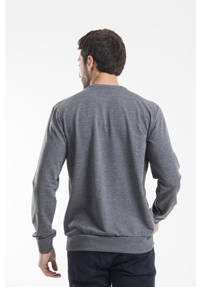 Süperlife Erkek Bisiklet Yaka Regular Fit İnce Sweatshirt Spr 20k30 Gri