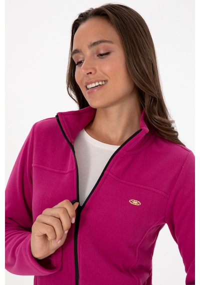 U.S. Polo Assn. Kadın Fuşya Fermuarlı Dik Yaka Polar Sweatshirt 50316729-VR023