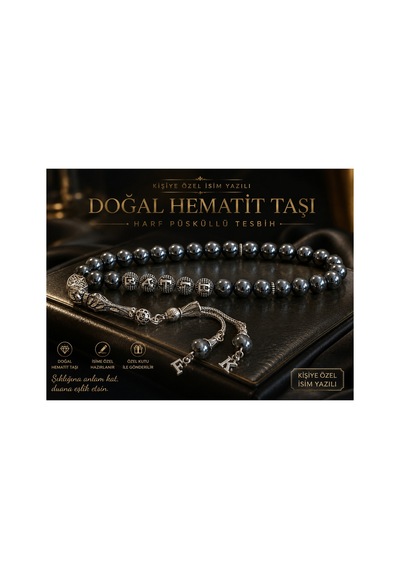 Kişiye Özel Hematit Taşı Tesbih İsim Yazılı Tesbih Harf Püsküllü Erkek Tesbih Erkek Hediyelik Ahşap Kutulu Özel Tasarım Gri - 918358143 Gri - 918358143 Gri