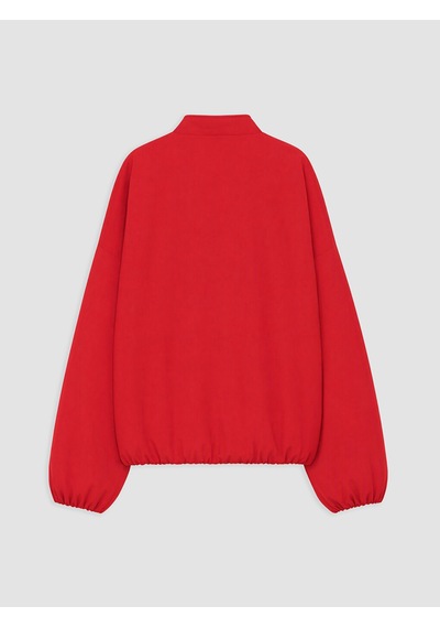 Lcw Modest Kırmızı Hakim Yaka Oversize Kadın Yağmurluk