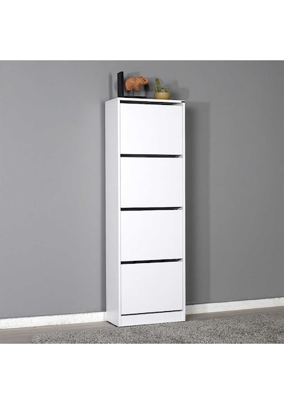 Flat Duo 4 Katlı Ayakkabılık Dolabı - Beyaz