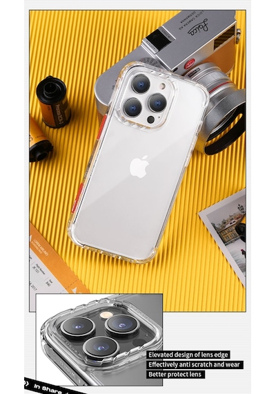 Rock Apple Uyumlu iPhone 14 Kılıf Air Serisi Şeffaf Silikon - Beyaz Beyaz