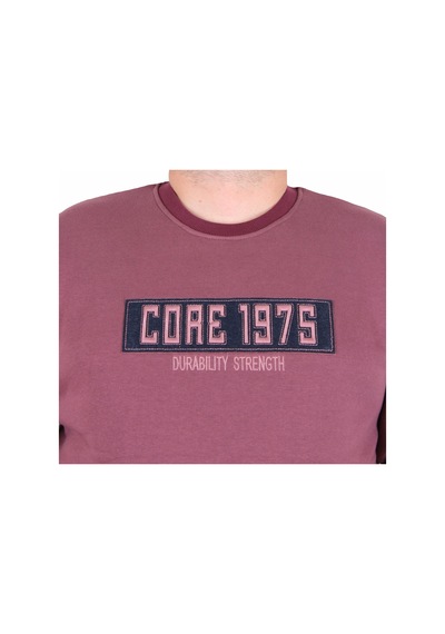 Moc Grande Mocgrande Erkek Büyük Beden Sıfır Yaka 3ip Sweat Core 1975 24209 Eflatun Eflatun