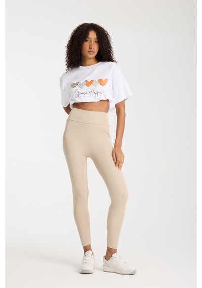 Beyaz Choose Happy Yazılı T-shirt Beyaz
