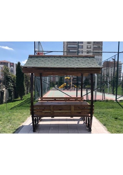 Japon Çatılı Piknik Masası Ptb12m, Metal 8 Kişilik-345