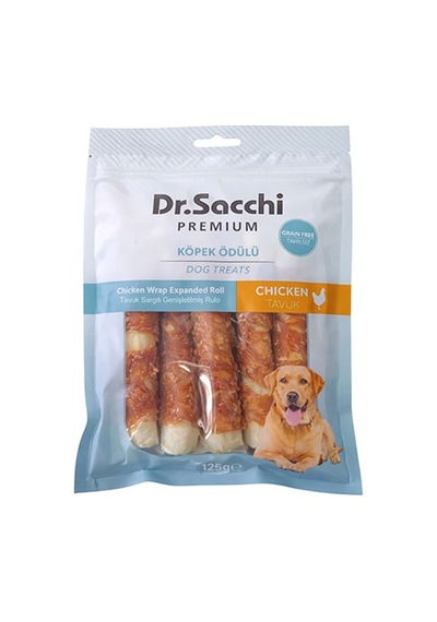 Dr.sacchi Premium Tavuk Sargılı Genişletilmiş Rulo Tahılsız Köpek Ödülü 5 5li 125 Gr 109-30006.01