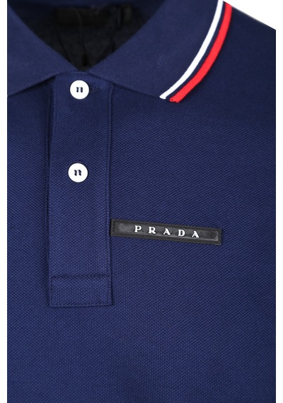 Prada Erkek Polo Yaka T-shırt Sjn256-322-f0sjb Lacivert