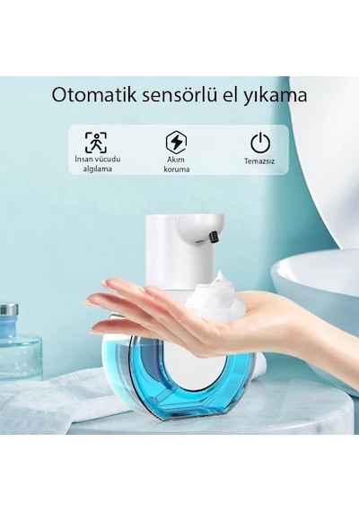 Polham Mobile 430ml Otomatik Sensörlü Sabunluk Köpük Makinesi, Tüm Sıvılar İçin Köpük Makinası, Şarjlı Duv Diğer