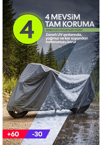 Hero Xpulse 200 Arka Çanta Topcase Uyumlu Su Geçirmez Motosiklet Brandası Motor Branda Lastikli