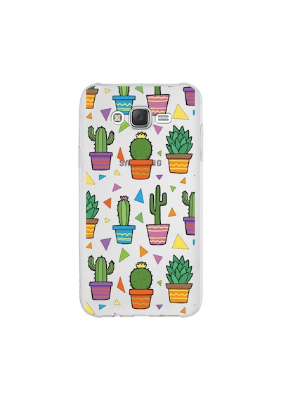 Samsung Galaxy J7 Core İle Uyumlu 1mm Slim Fit Water Color 4 Baskılı Şeffaf Kılıf Şeffaf
