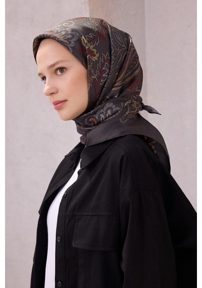 BELLİ Saf İpek Twill Eşarp 4207d01 Antrasit - 07