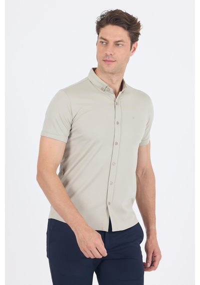 İmza Gri İtalyan Düğmeli Yaka Kısa Kol Cepsiz Slim Fit Gömlek 1004250255 Gri İmza Gri İtalyan Düğmeli Yaka Kısa Kol Cepsiz Slim Fit Gömlek 1004250255 Gri