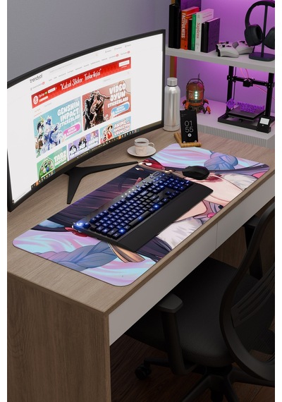 Yun Jin Genshin Impact Anime Oyuncu V5 - 90x40 Xxl Gaming Mouse Pad Fare Altlığı