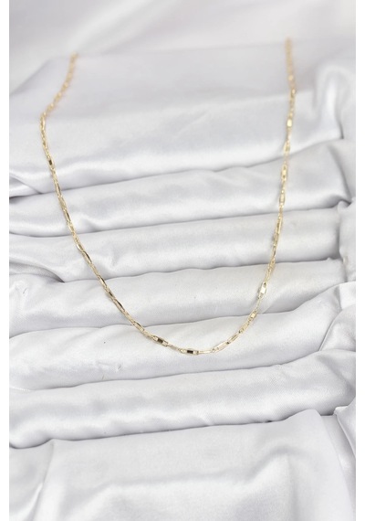 Cm 14k Gold Renk Pirinç Ataç Zincir 60 Cm Kadın Kolye 5886 Çok Renkli