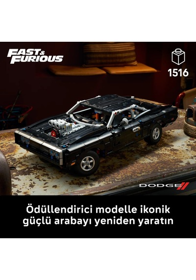 LEGO® Technic Fast and Furious Dodge Charger R/T Araba 42231 - Yetişkinler için V8 Motor İçeren Model Yapım Seti (1516 Parça)