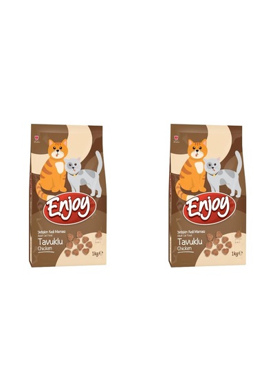 Enjoy Tavuklu Kedi Maması, 1 Kg, 2 Adet