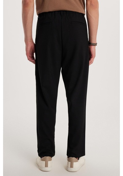 Tudors Erkek Regular Fit Çift Pileli Beli Lastikli Rahat Kesim Bol Paça Baggy Siyah Pantolon-33190 Tudors Erkek Regular Fit Çift Pileli Beli Lastikli Rahat Kesim Bol Paça Baggy Siyah Pantolon-33190