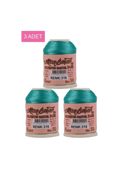 Jenerik 3 Adet Altınbaşak Oya Ve Dantel İpi 20 Gr - Royaleks - No: 316