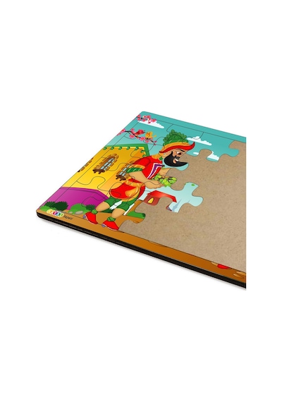 Karagöz Ve Hacivat  3-9 Yaş Çocuklar Için 24 Parçalı Ahşap Puzzle