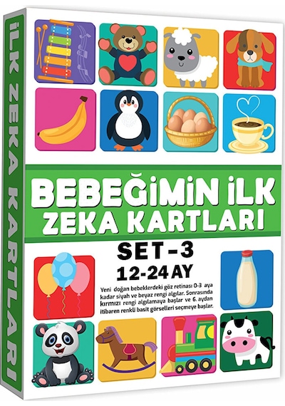 Eğitici Kartlar 12-24 Ay Erken Eğitim Zeka Kartı 2 Adet