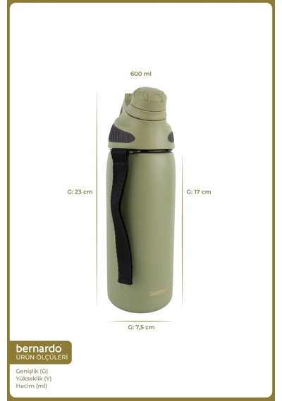 Bernardo Viva Termos Matara Yeşil 600ml Krem