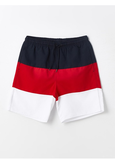 Lcw Swımwear Lacivert Kısa Boy Renk Bloklu Erkek Deniz Şortu
