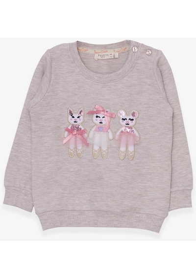 Breeze Kız Çocuk Sweatshirt Sevimli Hayvancıklar Baskılı 1.5-5 Yaş, Bej Melanj-bej Melanj Bej Melanj Breeze Kız Çocuk Sweatshirt Sevimli Hayvancıklar Baskılı 1.5-5 Yaş, Bej Melanj-bej Melanj Bej Melanj