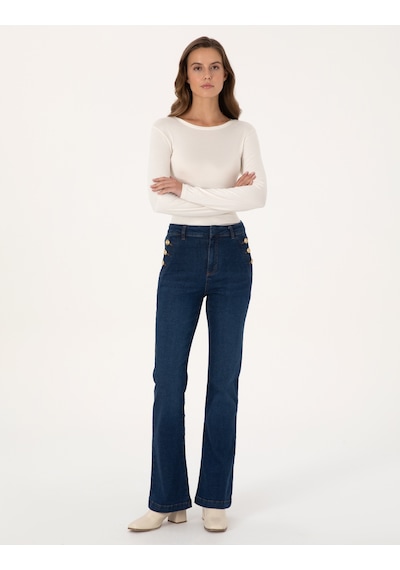 Pierre Cardin Kadın Koyu Mavi Pantolon Jean 50308440-vr032 Koyu Mavi