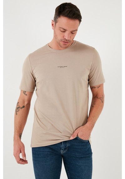 Buratti % 100 Pamuk Bisiklet Yaka Regular Fit Erkek T Shirt 5902757 Vizon