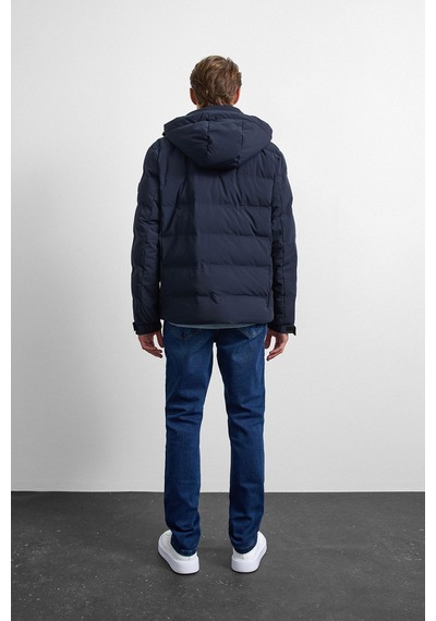 Back And Bond Lacivert Relaxed Fit Puffer Jacket Çok Renkli