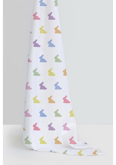Lexroo % 100 Pamuk Müslin Bebek Örtüsü - Rainbow Lapin 70x70 Cm Muslın-ral-007070 Çok Renkli