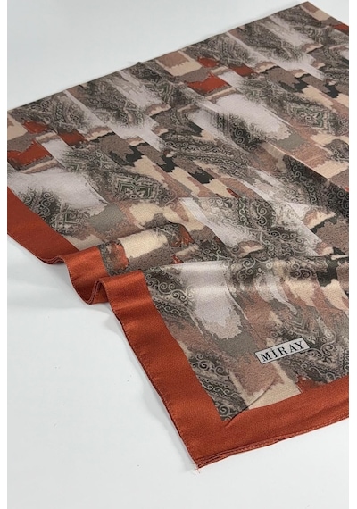 Miray Nevada Büyük Boy Organik Pamuk Eşarp - 120 X 120 - 06451 Kiremit