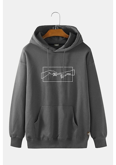 Unisex Antrasit Kapüşonlu Adem'in Yaratılışı Baskılı Slim Fit Kanguru Cepli Sweatshirt Antrasit Unisex Antrasit Kapüşonlu Adem'in Yaratılışı Baskılı Slim Fit Kanguru Cepli Sweatshirt Antrasit