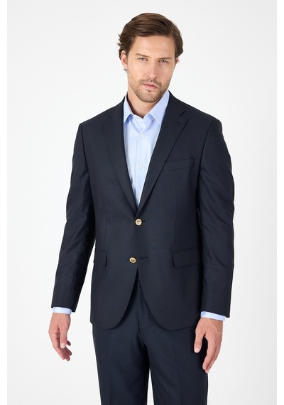 İmza Lacivert Düz Gabardin Mono Yaka 2 Düğme 4 Drop Comfort Fit Basic Ceket 1002250006 206 Lacivert
