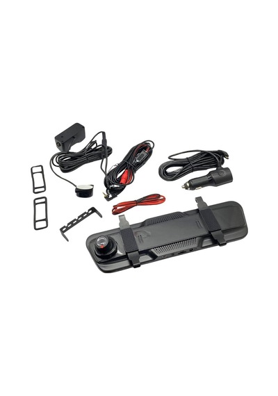 Araç Yol Kayıt Kamerası Dikiz Aynalı 10 İnç Full Hd Ön-arka Kameralı/ Park Sensörlü 64 Gb