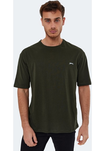Slazenger KAISER IN Oversize Erkek Oversıze Koyu Yeşil Tişört