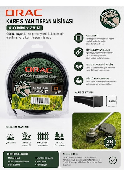 Lexroo Orac Kare Siyah Misinası 4.0 Mm X 28 Mt